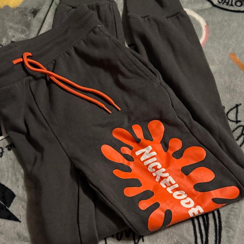 Nickelodeon Charcoal Joggers with Bright Orange Design